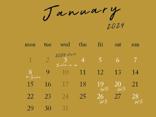 1月の予定