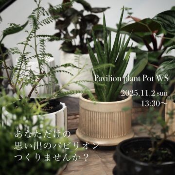 Pavilion plant pot workshop 11/2(日) 13:30〜 Pavilion plant pot workshop 11/2(日) 13:30〜